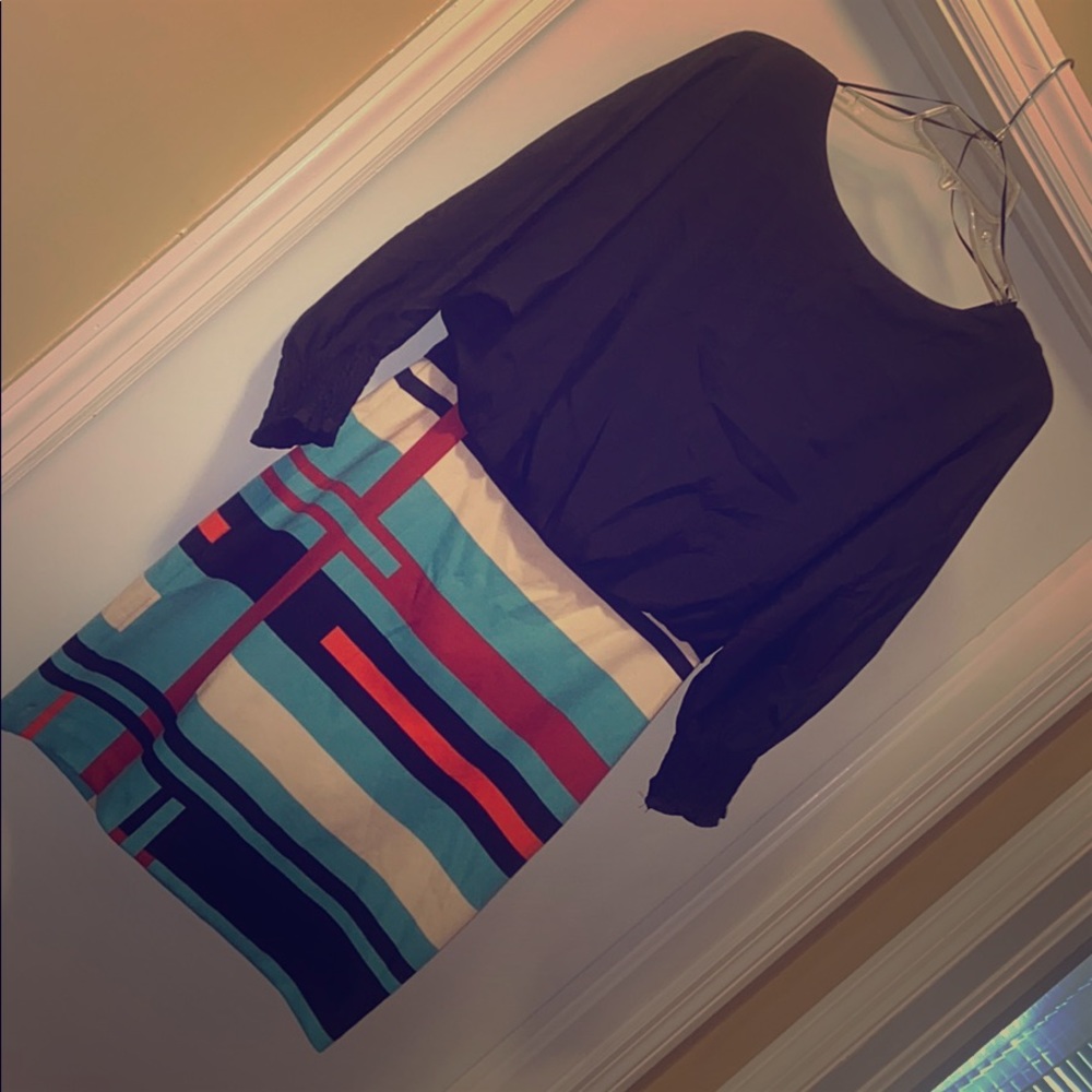 Jessica Simpson 3/4 Sleeve multi color dress